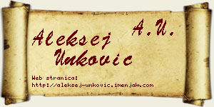 Aleksej Unković vizit kartica